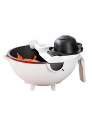 5-in-1 Manual Rotary Vegetable Cutter & Slicer with Drainer – Multifunction Mandoline Grater & Chopper