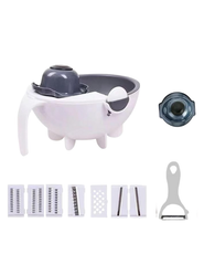 5-in-1 Manual Rotary Vegetable Cutter & Slicer with Drainer – Multifunction Mandoline Grater & Chopper