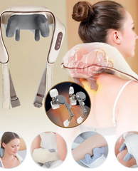 Electric Wireless Neck & Shoulder Kneading Massage Pillow | Portable Pain Relief
