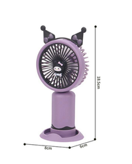 GILDAI Mini Portable Fan – Sanrio Kuromi USB Rechargeable Handheld Fan