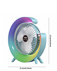 Portable Electric Air Conditioner Fan with Colorful Ambient Light – USB Rechargeable