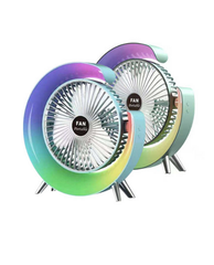 Portable Electric Air Conditioner Fan with Colorful Ambient Light – USB Rechargeable