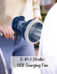 TEKNUM 2-in-1 Stroller Fan with USB Charging – Light Blue | Cooling & Clip-On Convenience