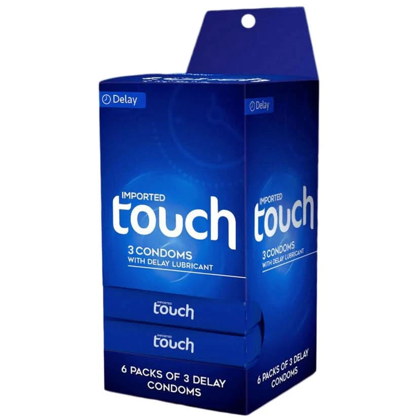 Touch Delay Condoms Dispenser – 18 Long-Lasting Timing Condoms