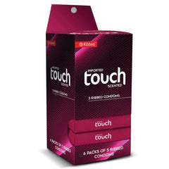 Touch Ribbed Condoms Dispenser – 30-Count for Enhanced Stimulation