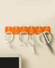 Wall-Mounted 6-Row Sticky Hook – Space-Saving Organizer for Home & Kitchen