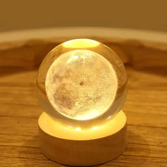 Crystal Ball LED Night Light – Solid Wood Holder, Multipurpose, Decorative

