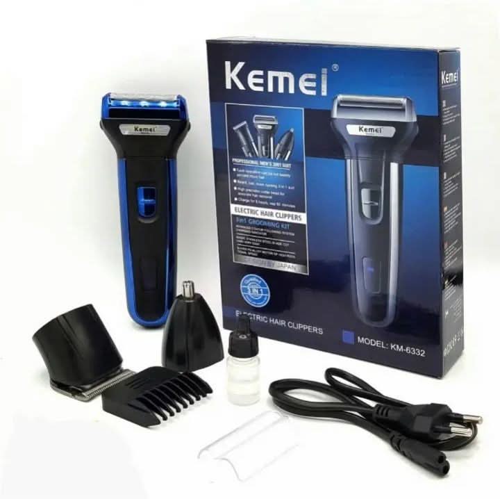 Kemei 3-in-1 Rechargeable Hair Clipper, Shaver, and Nose Trimmer