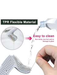 Modern Wall-Mounted Toilet Brush Set – 4 Pcs Long Handle Bathroom Cleaning Brushes