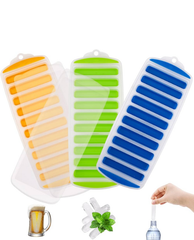Premium Silicone Ice Cube Stick Tray with Removable Lid – Easy Release & Bottle-Friendly Design