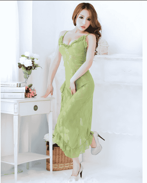 Elegant Spandex Green Nightgown