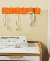 Wall-Mounted 6-Row Sticky Hook – Space-Saving Organizer for Home & Kitchen