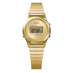Casio Vintage Gold Dial Gold Stainless Steel Chain Digital Women's Watch.