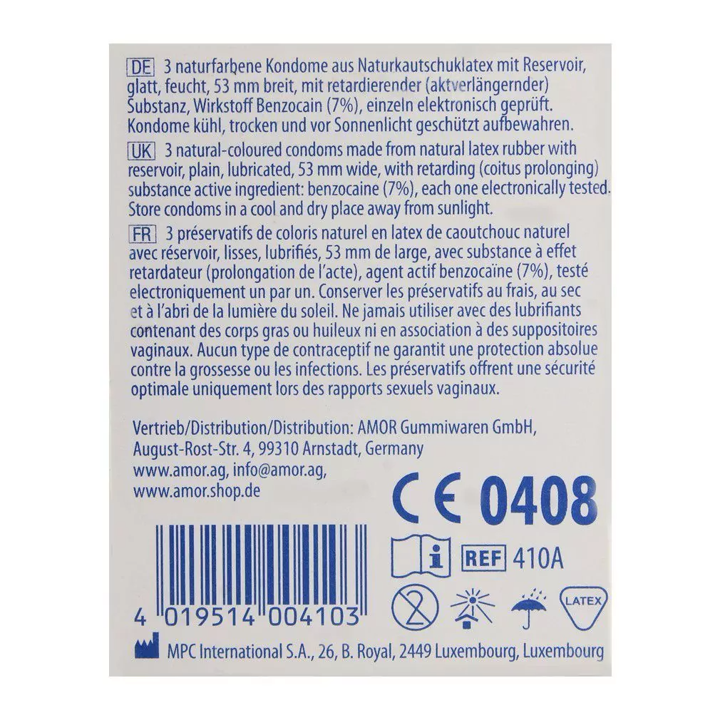 Amor Long Love Condoms 3 pack