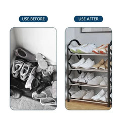 Steel Pipe Floor Standing Shoe Rack 
